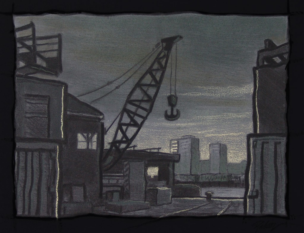 Antwerp Harbor -charcoal on canvas Antwerp Harbor -charcoal on canvas