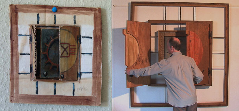 Cardboard version and original together