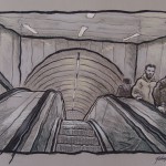 London underground, escalators