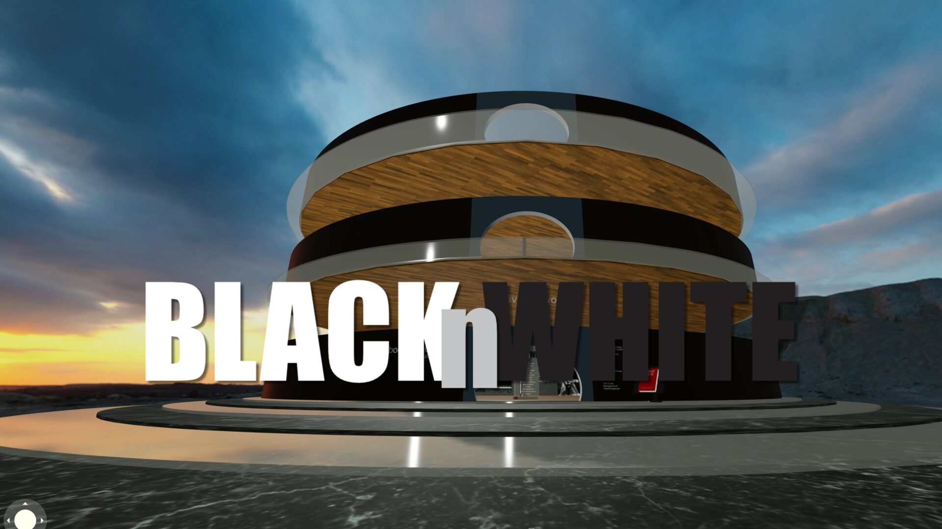 BLACKnWHITE exhibition showing the virtual museum